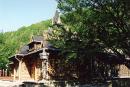 Yaremche. Green wreath of Hutsul restaurant, Ivano-Frankivsk Region, Civic Architecture 