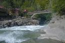 Yaremche. Bridge over the waterfall Yaremchensky Guk (Breakdown), Ivano-Frankivsk Region, Rivers 