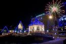 Yaremche. Illuminated hotel "Karpaty", Ivano-Frankivsk Region, Civic Architecture 